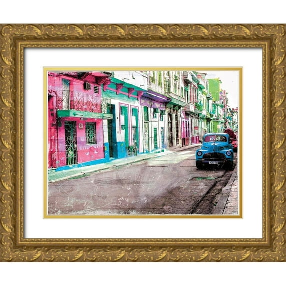 Villa, Mlli 18x15 Gold Ornate Wood Framed with Double Matting Museum Art Print Titled - Road To Havana
