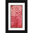 thumbnail image 1 of Villa, Mlli 18x32 Black Ornate Wood Framed with Double Matting Museum Art Print Titled - Pink Gold Roses Mate, 1 of 4