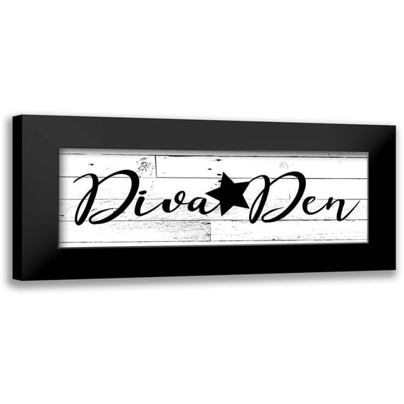 Villa, Mlli 18x9 Black Modern Framed Museum Art Print Titled - Diva Den B/W