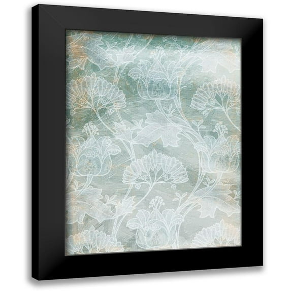 Villa, Mlli 19x24 Black Modern Framed Museum Art Print Titled - Rustic Teal Grey Vine