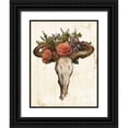 thumbnail image 1 of Villa, Mlli 19x24 Black Ornate Wood Framed with Double Matting Museum Art Print Titled - Flower On The Skull Dark Lines, 1 of 4