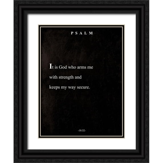 Villa, Mlli 19x24 Black Ornate Wood Framed with Double Matting Museum Art Print Titled - Psalm Book Page