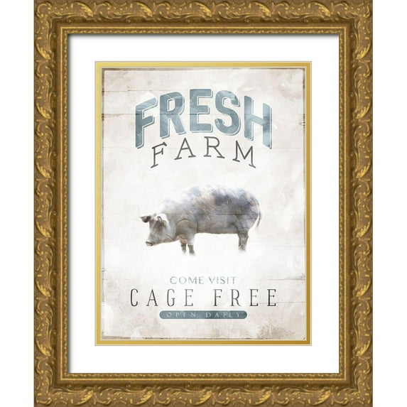 Villa, Mlli 19x24 Gold Ornate Wood Framed with Double Matting Museum Art Print Titled - Fresh Farm