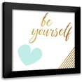thumbnail image 1 of Villa, Mlli 20x20 Black Modern Framed Museum Art Print Titled - Be Yourself Heart Teal, 1 of 5