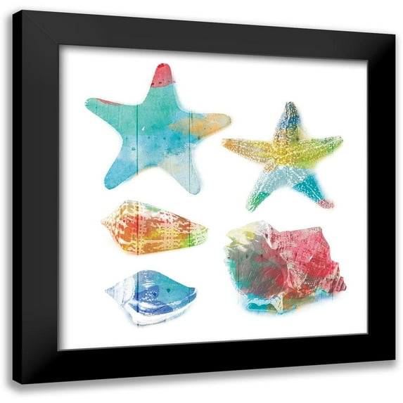 Villa, Mlli 20x20 Black Modern Framed Museum Art Print Titled - Shells and Stars