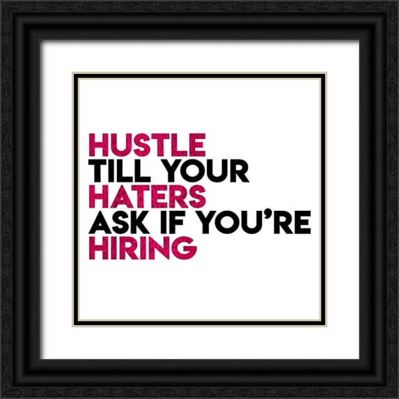 Villa, Mlli 20x20 Black Ornate Wood Framed with Double Matting Museum Art Print Titled - Hustle Haters Hiring