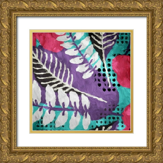Villa, Mlli 20x20 Gold Ornate Wood Framed with Double Matting Museum Art Print Titled - Flower Bunch Four