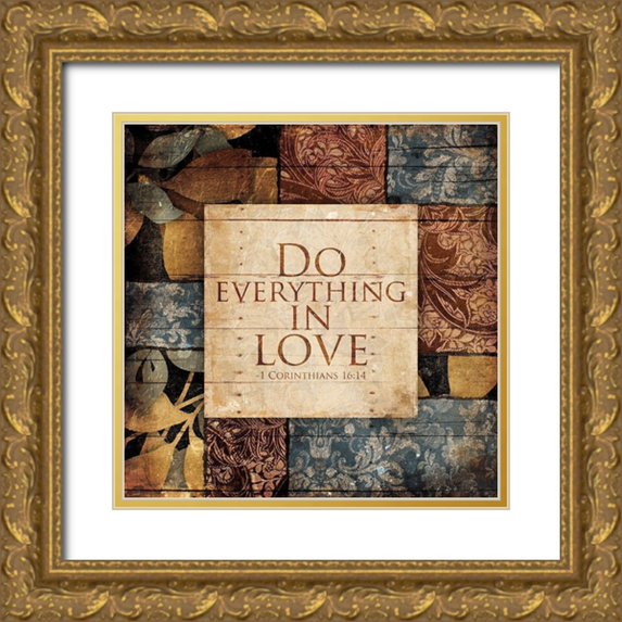 Villa, Mlli 20x20 Gold Ornate Wood Framed with Double Matting Museum Art Print Titled - In Love
