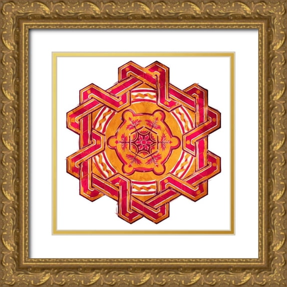 Villa, Mlli 20x20 Gold Ornate Wood Framed with Double Matting Museum Art Print Titled - Medallion Plate Mate Reversed