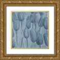 thumbnail image 1 of Villa, Mlli 20x20 Gold Ornate Wood Framed with Double Matting Museum Art Print Titled - Tulips Patch Blues, 1 of 4