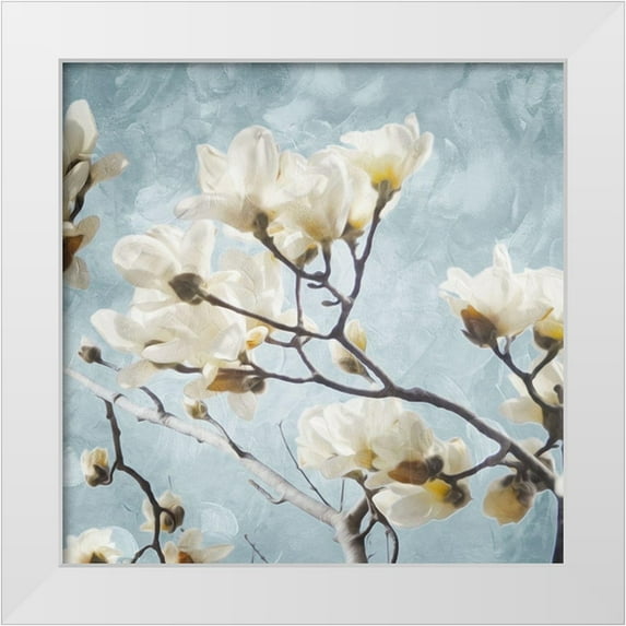 Villa, Mlli 20x20 White Modern Wood Framed Museum Art Print Titled - Tree Of White Flowers Mate