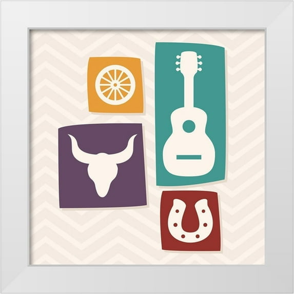 Villa, Mlli 20x20 White Modern Wood Framed Museum Art Print Titled - Western Stamp One
