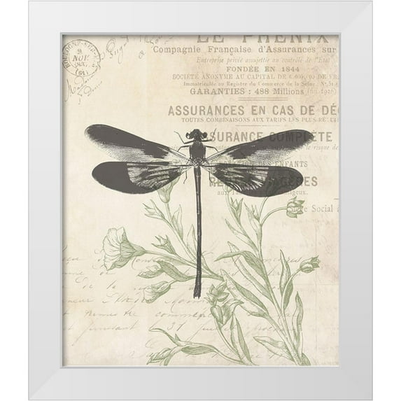 Villa, Mlli 20x23 White Modern Wood Framed Museum Art Print Titled - Lightened Vintage Insects