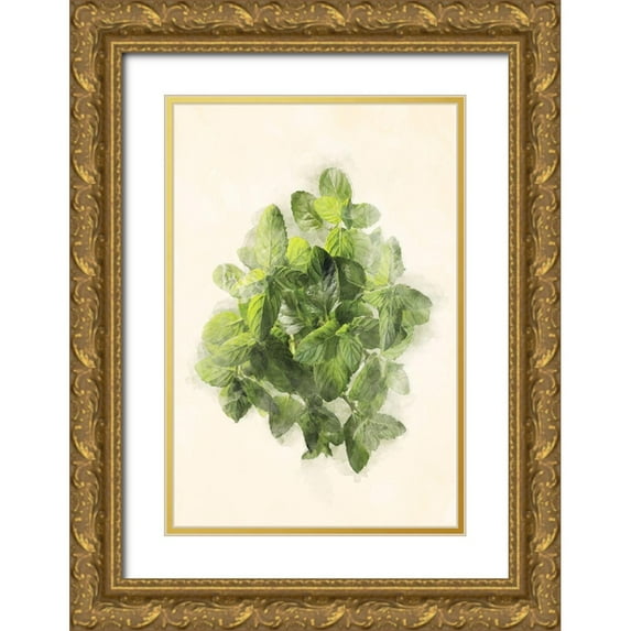 Villa, Mlli 23x32 Gold Ornate Wood Framed with Double Matting Museum Art Print Titled - More Green Leaves