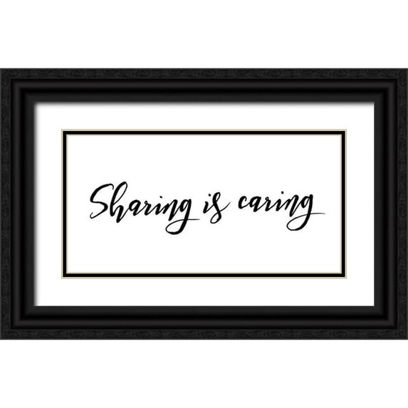 Villa, Mlli 24x14 Black Ornate Wood Framed with Double Matting Museum Art Print Titled - Sharing Is Caring