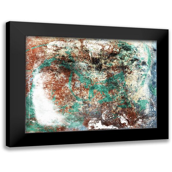Villa, Mlli 24x19 Black Modern Framed Museum Art Print Titled - Rust Abstract