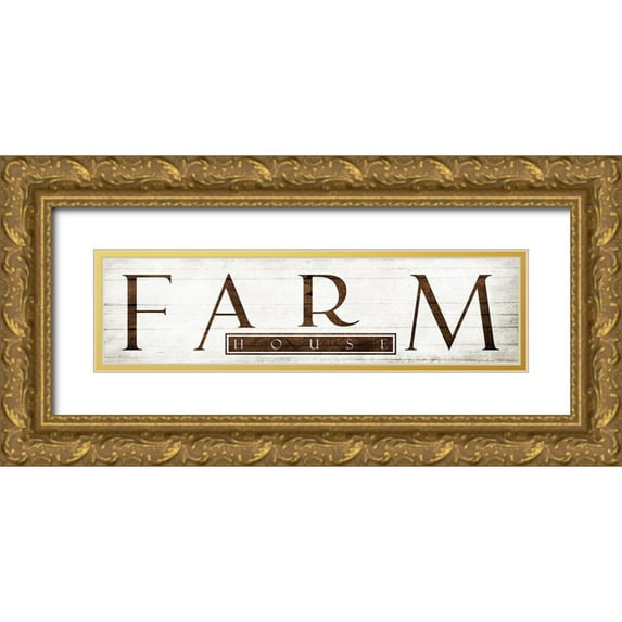 Villa, Mlli 24x9 Gold Ornate Wood Framed with Double Matting Museum Art Print Titled - Farm House Title