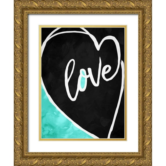 Villa, Mlli 25x32 Gold Ornate Wood Framed with Double Matting Museum Art Print Titled - Love Heart
