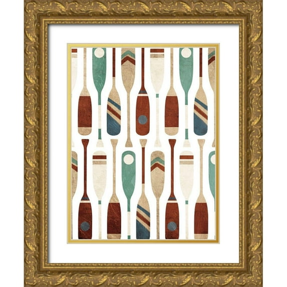 Villa, Mlli 25x32 Gold Ornate Wood Framed with Double Matting Museum Art Print Titled - More Oars