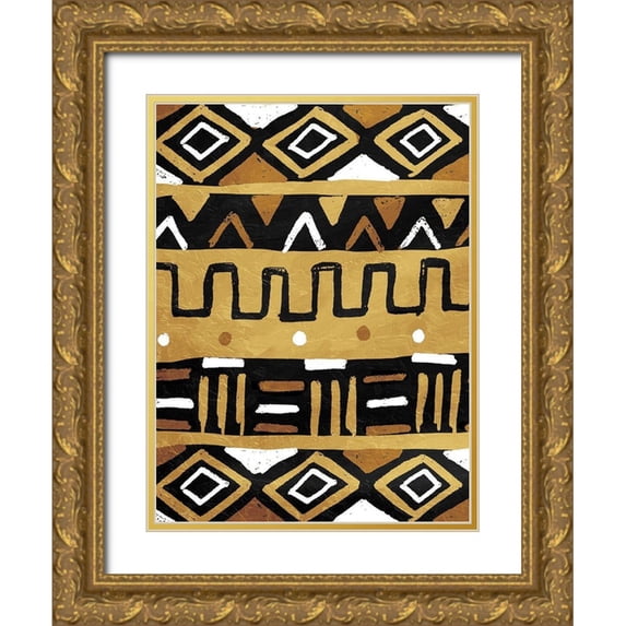 Villa, Mlli 25x32 Gold Ornate Wood Framed with Double Matting Museum Art Print Titled - Tribal Meeting