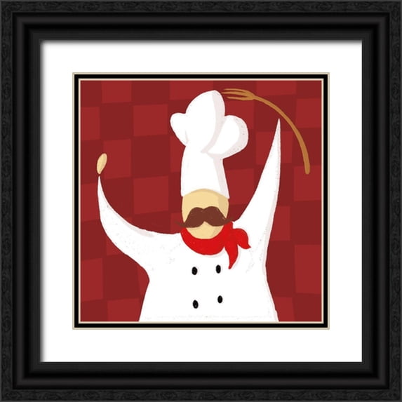 Villa, Mlli 26x26 Black Ornate Wood Framed with Double Matting Museum Art Print Titled - Fork Chef Traditional