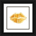 thumbnail image 1 of Villa, Mlli 26x26 Black Ornate Wood Framed with Double Matting Museum Art Print Titled - Gold Lips, 1 of 4