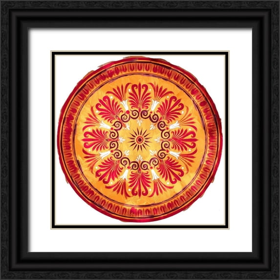 Villa, Mlli 26x26 Black Ornate Wood Framed with Double Matting Museum Art Print Titled - Medallion Plate Reversed