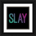 thumbnail image 1 of Villa, Mlli 26x26 Black Ornate Wood Framed with Double Matting Museum Art Print Titled - Neon Slay, 1 of 4
