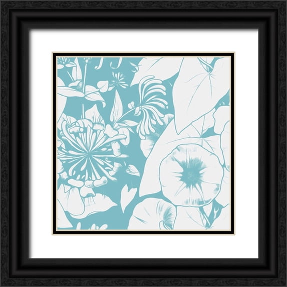 Villa, Mlli 26x26 Black Ornate Wood Framed with Double Matting Museum Art Print Titled - Sunshine Flowers Four