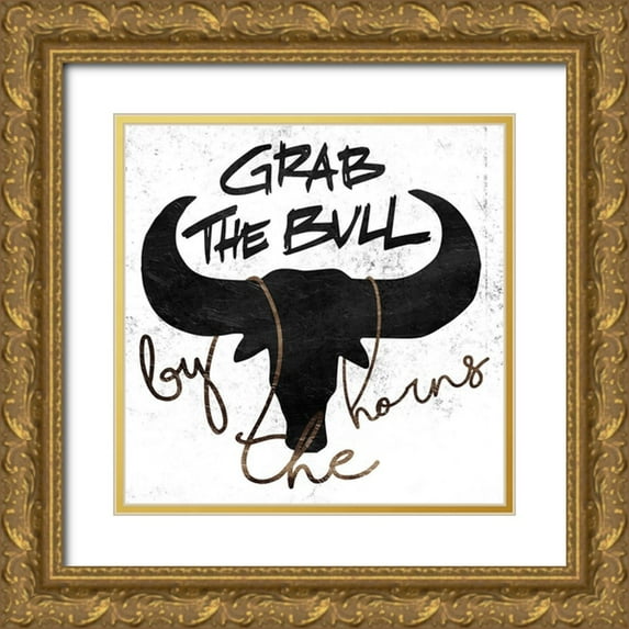 Villa, Mlli 26x26 Gold Ornate Wood Framed with Double Matting Museum Art Print Titled - Grab The Bull