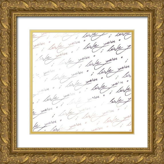 Villa, Mlli 26x26 Gold Ornate Wood Framed with Double Matting Museum Art Print Titled - I Love You