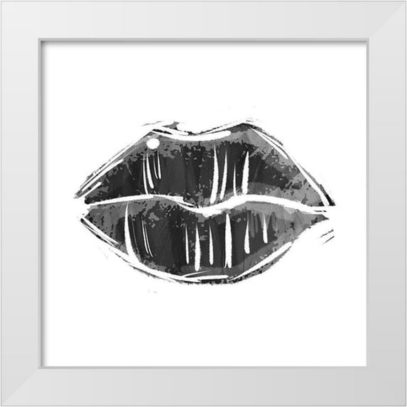 Villa, Mlli 26x26 White Modern Wood Framed Museum Art Print Titled - Black Lips