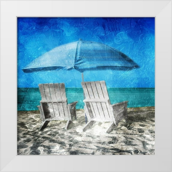 Villa, Mlli 26x26 White Modern Wood Framed Museum Art Print Titled - Enjoying The Shade
