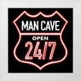thumbnail image 1 of Villa, Mlli 26x26 White Modern Wood Framed Museum Art Print Titled - Open Man Cave Neon, 1 of 4