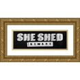 thumbnail image 1 of Villa, Mlli 32x13 Gold Ornate Wood Framed with Double Matting Museum Art Print Titled - She Shed Beware, 1 of 4