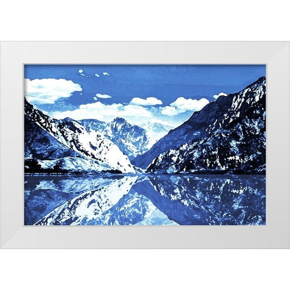 Villa, Mlli 32x23 White Modern Wood Framed Museum Art Print Titled - Blue Mountain