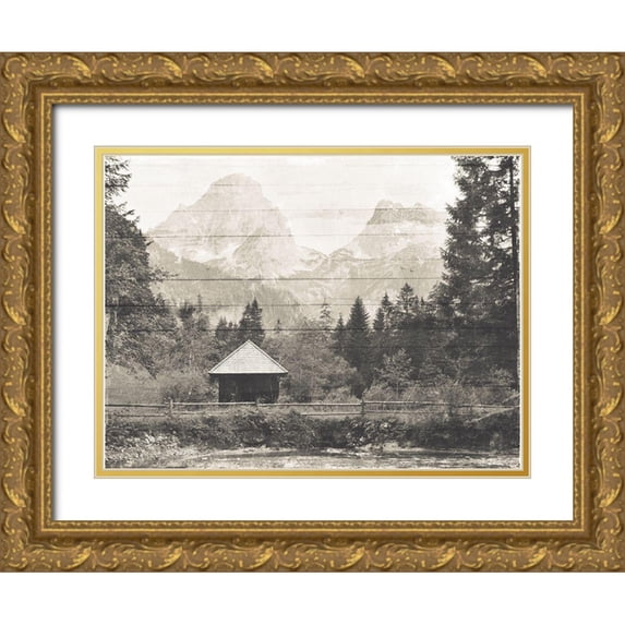 Villa, Mlli 32x25 Gold Ornate Wood Framed with Double Matting Museum Art Print Titled - Lonely Booth