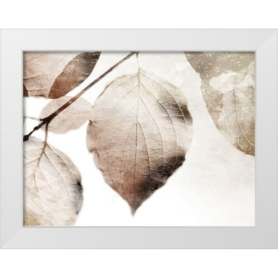 Villa, Mlli 32x25 White Modern Wood Framed Museum Art Print Titled - Soft Neutral Leaves