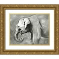 thumbnail image 1 of Villa, Mlli 32x26 Gold Ornate Wood Framed with Double Matting Museum Art Print Titled - Charcoal Elephant, 1 of 4