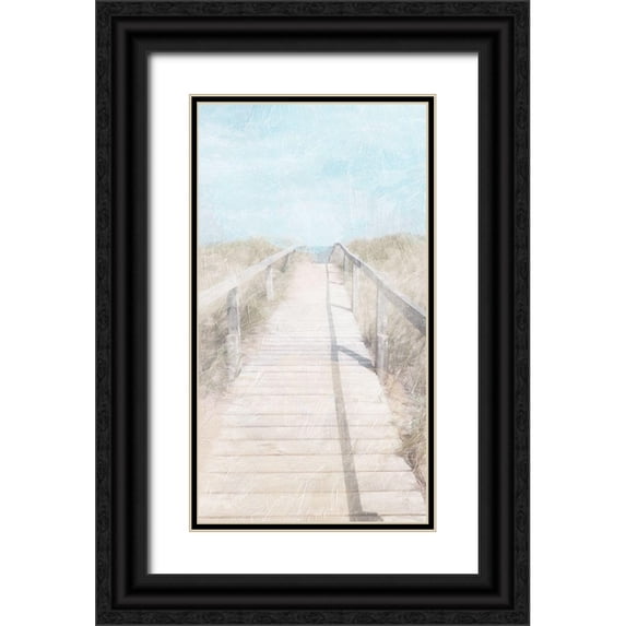 Villa, Mlli 9x14 Black Ornate Wood Framed with Double Matting Museum Art Print Titled - Lets Walk To The Beach
