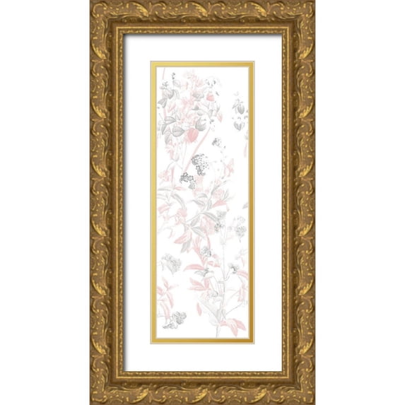 Villa, Mlli 9x18 Gold Ornate Wood Framed with Double Matting Museum Art Print Titled - Blush In The Wind two