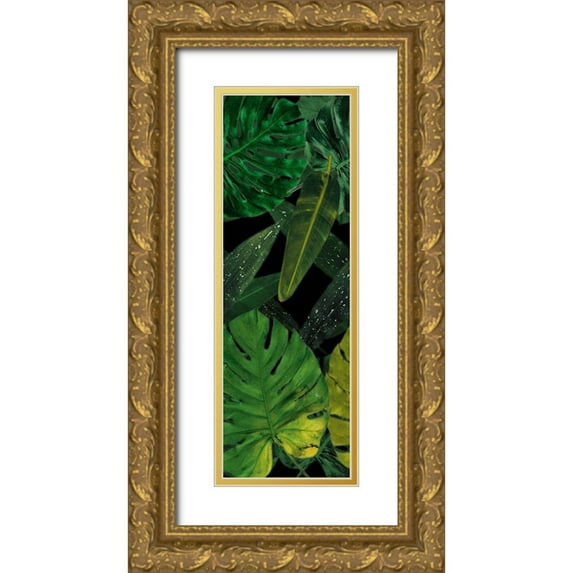 Villa, Mlli 9x18 Gold Ornate Wood Framed with Double Matting Museum Art Print Titled - Green Palms Black
