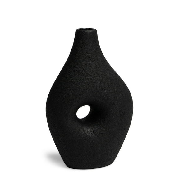 Open Box Villa Moda Silke Large Genie Decorative Modern Vase, Medium, Black
