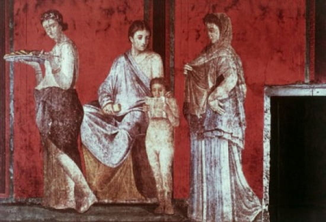 Villa Of The MysteriesThe Reading Of The Ritual And The Sacrifice C 50 BC Roman Art Fresco Villa of the Mysteries Pompeii Italy Canvas Art - (18 x 24)