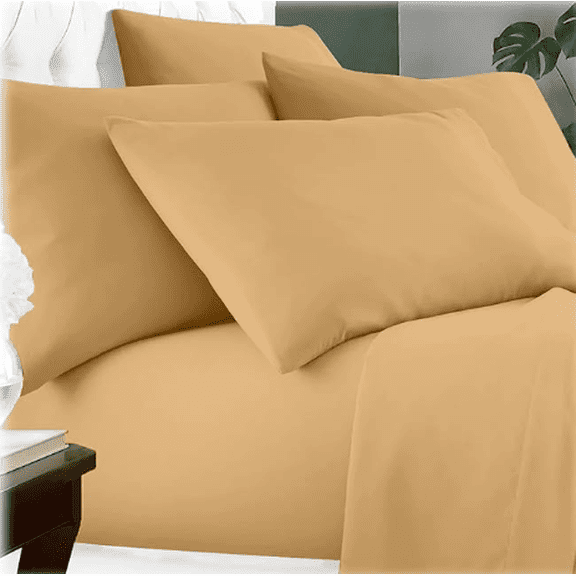 Villa Novum 6-Piece Bamboo Fiber Sheet Set (Gold, King)