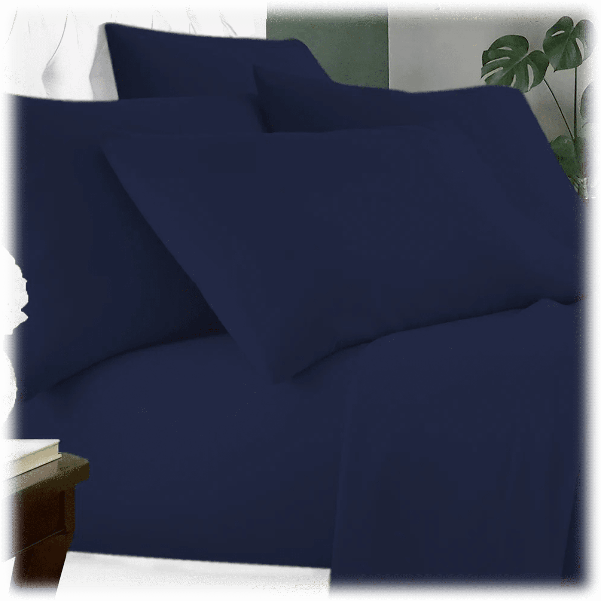 Villa Novum 6-Piece Bamboo Fiber Sheet Set (Navy, Queen)