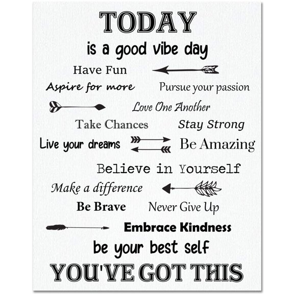Villa Posh You've Got This Inspirational Poster - Positive Daily Affirmation Wall Art Motivational Quotes Print - Inspiring Classroom Office Quote Decor Affirmations - Black and White 11x14 Unframed
