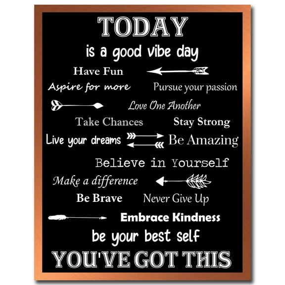 Villa Posh You've Got This Inspirational Poster - Positive Daily Affirmation Wall Art Motivational Quotes Print - Inspiring Classroom Office Quote Decor Affirmations - Black and Copper 11x14 Unframed
