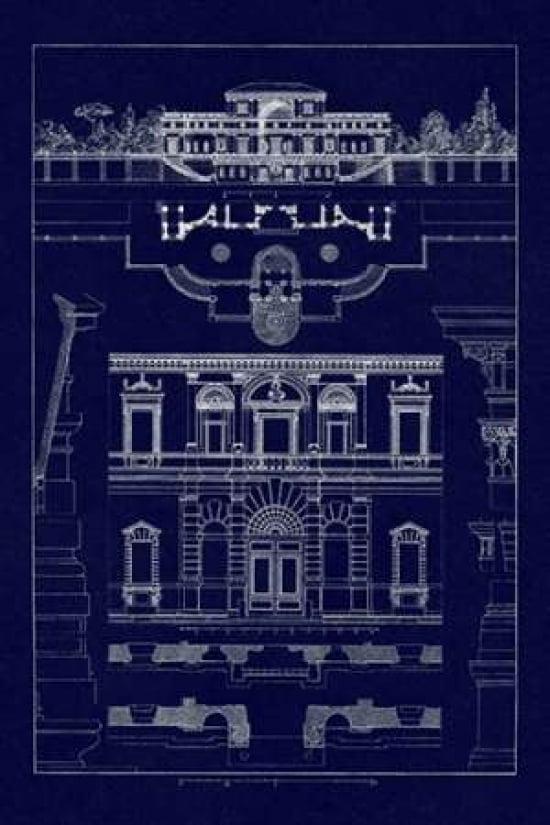 Villa Sacchetti Villa Papa Giulio at Rome (Blueprint) Canvas Art - J Buhlmann (12 x 18)