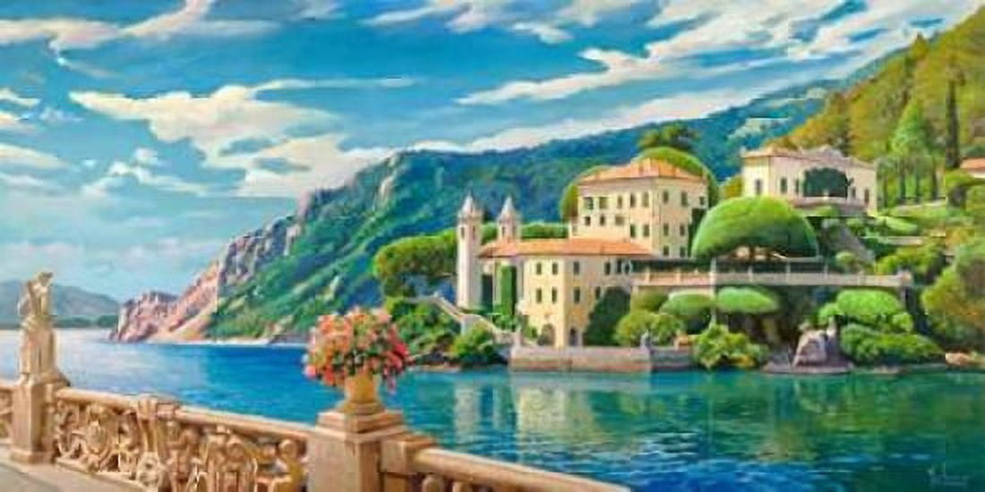 Villa sul lago Canvas Art - Adriano Galasso (10 x 20)